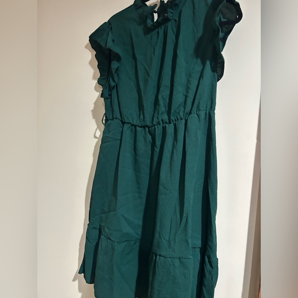 SHEIN Dark Green Casual Kids Dress